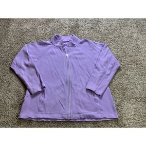 Tommy Bahama Sweater Extra Large Purple Womens Casual Full Zip Logo Cardigan